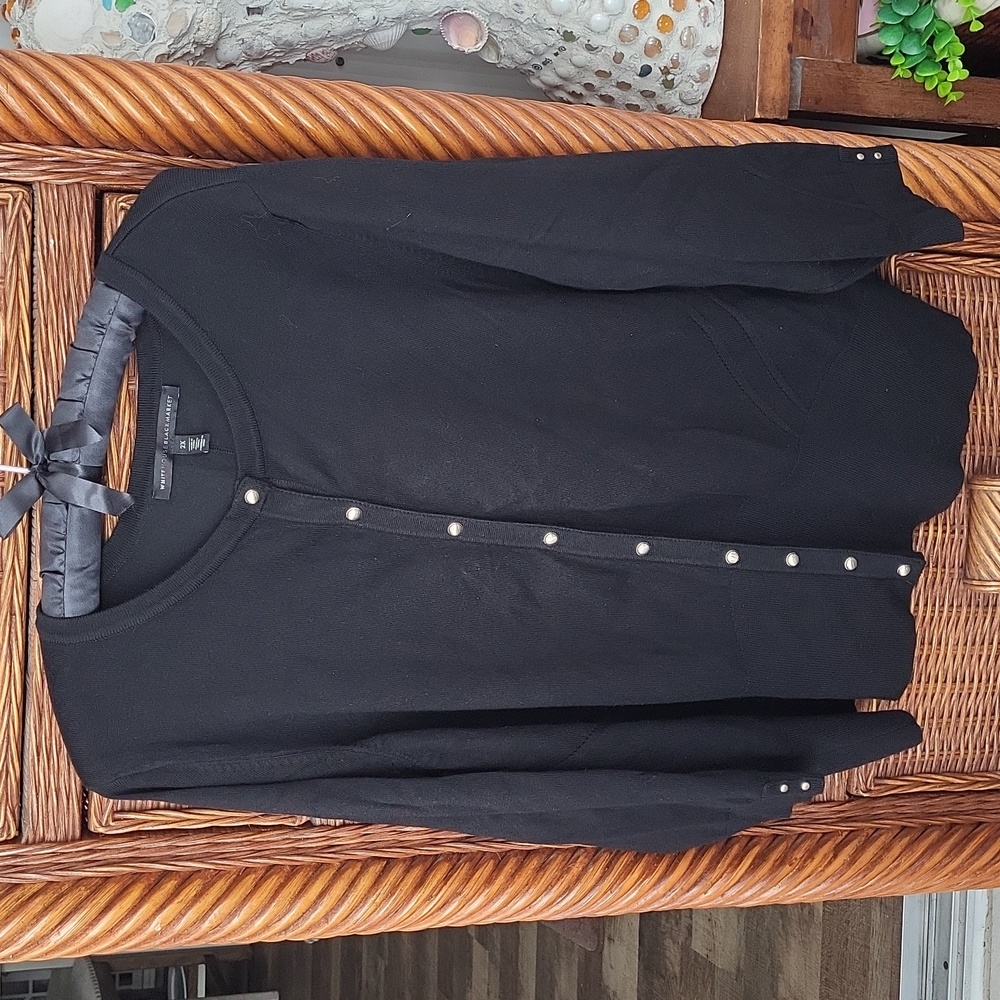 WHBM Plus Black Cardigan Sweater 2X